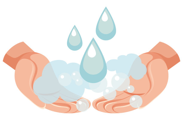 用肥皂和水滴洗手图片下载