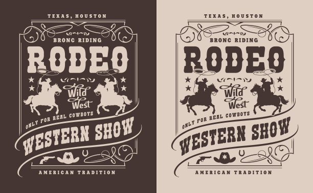 西部单色老式传单图片下载