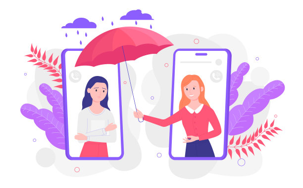 在线聊天支持，心理治疗和压力保护，心理咨询图片下载