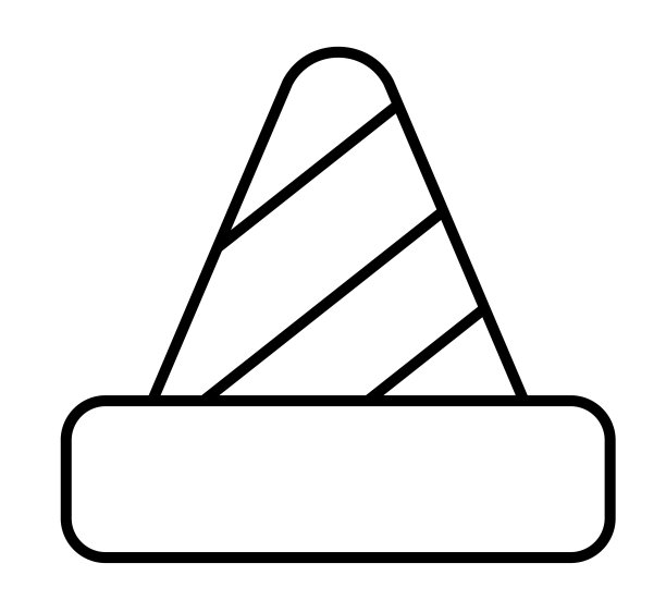 矢量黑白锥。工地禁止通行标志。线条纹屏障。道路工程区图标。停止标志彩色页孤立的白色背景图片下载