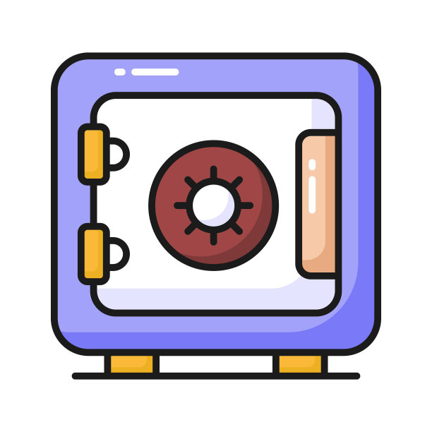 银行金库为省钱，一个图标的银行储物柜在可编辑的风格，优质矢量图片下载