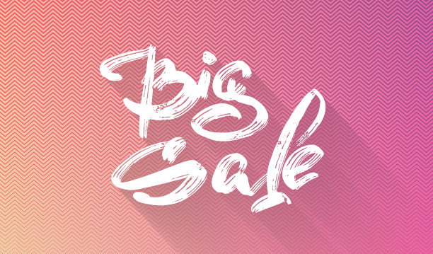 霓虹背景上手绘现代字母“大减价”图片下载