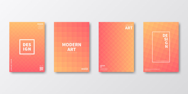 宣传册模板布局，橙色封面设计，企业年报，传单，杂志图片下载