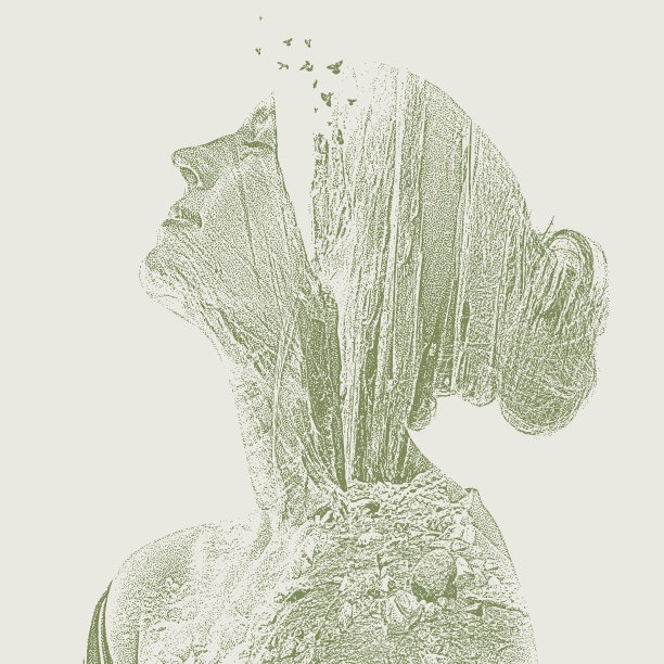 《海峡》里一个年轻女人的多次曝光。锡安国家公园图片下载