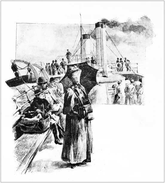 古董插图:在船上图片下载