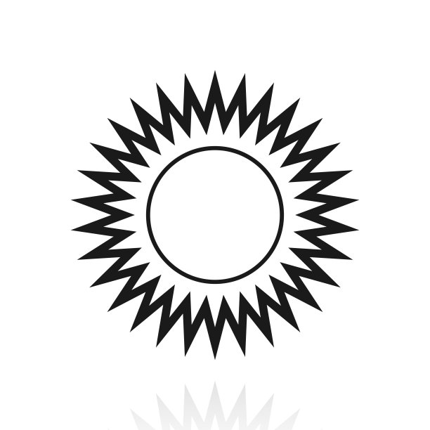 星暴日暴徽章。白色背景上反射的图标图片下载