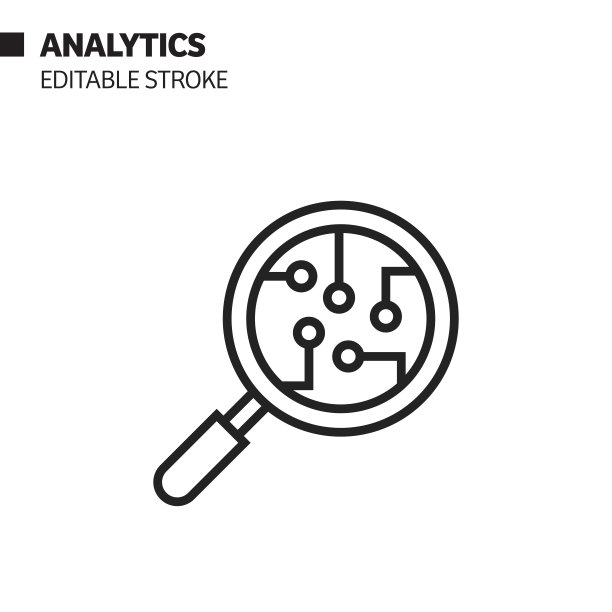 人工智能-分析相关图标。矢量图的符号图片下载