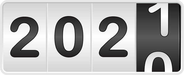 新年2021背景装饰里程表数字计数器。图片下载