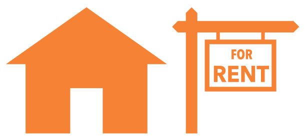 房屋与出租标志隔离矢量图片下载