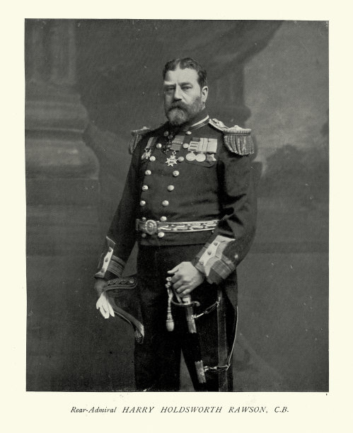 海军上将哈里·霍尔兹沃思·罗森爵士，皇家海军高级军官，维多利亚时代19世纪图片下载