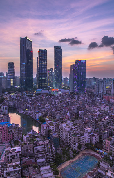 2015年，广州珠江新城仙村日落图片下载