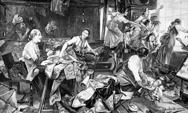 新娘开车经过，女裁缝们都走到窗口图片下载