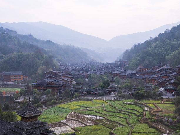 中国贵州肇星洞村全景图(横图)图片下载