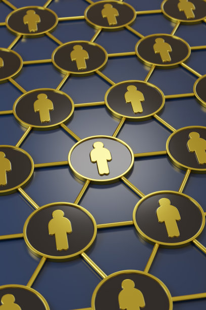 有人物图案的金币。联结的概念。3 d演示。图片下载