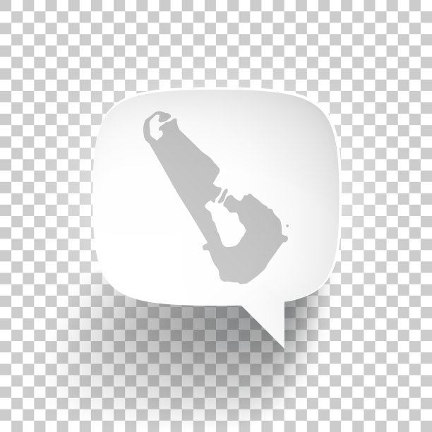 语音气泡与卫图地图在空白背景图片下载