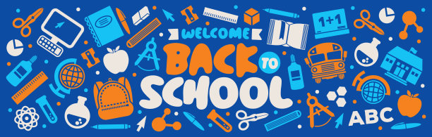 返校横幅设计-蓝色背景图片下载