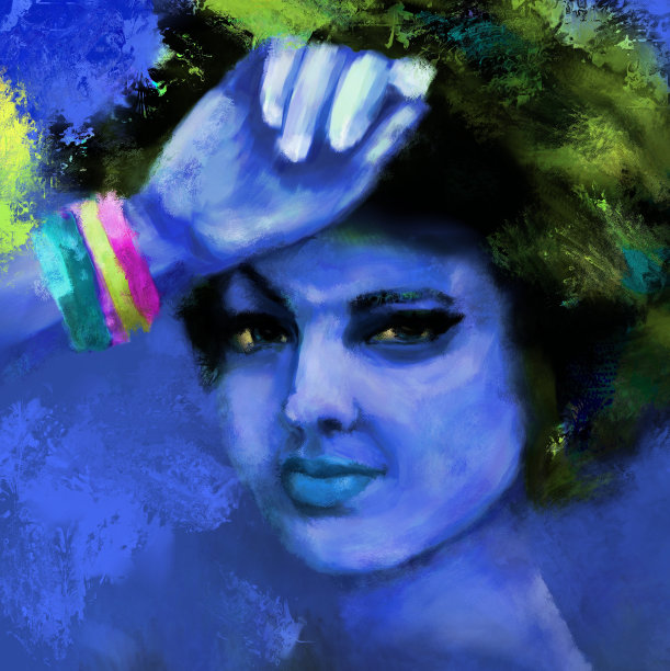 一个女人的印象派肖像图片下载