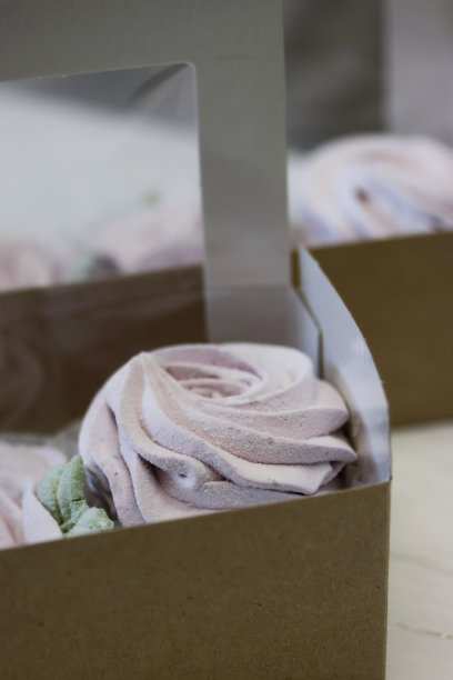 自制的棉花糖。和风花。特写镜头。图片下载