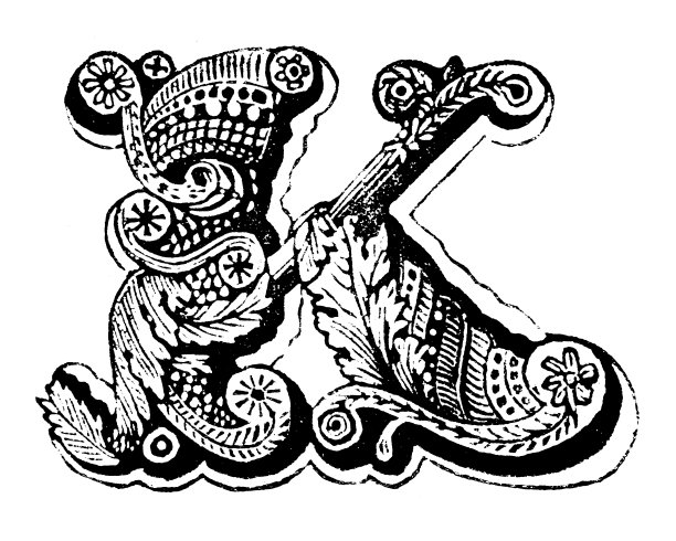 古董复古字母K图片下载