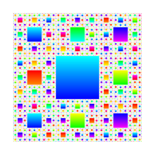 彩色负六层谢尔平斯基地毯分形图片下载
