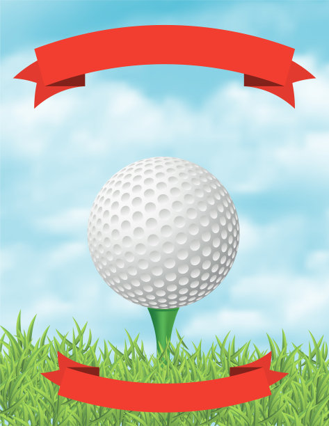 有草和球的高尔夫比赛邀请传单模板图片下载