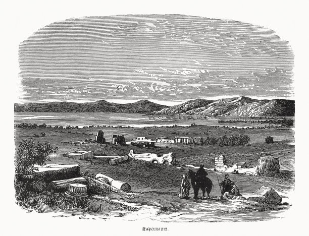 加利利海卡百农遗址，1862年图片下载