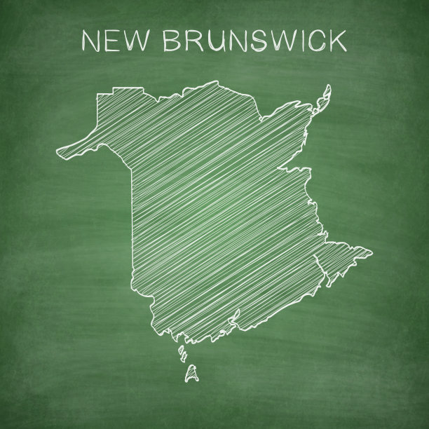 新布伦瑞克地图画在黑板上-黑板图片下载