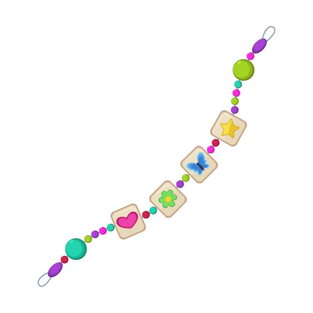 白色背景的儿童串珠首饰图片下载