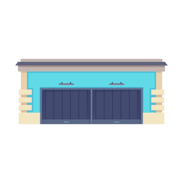 车库为汽车平面矢量图片下载