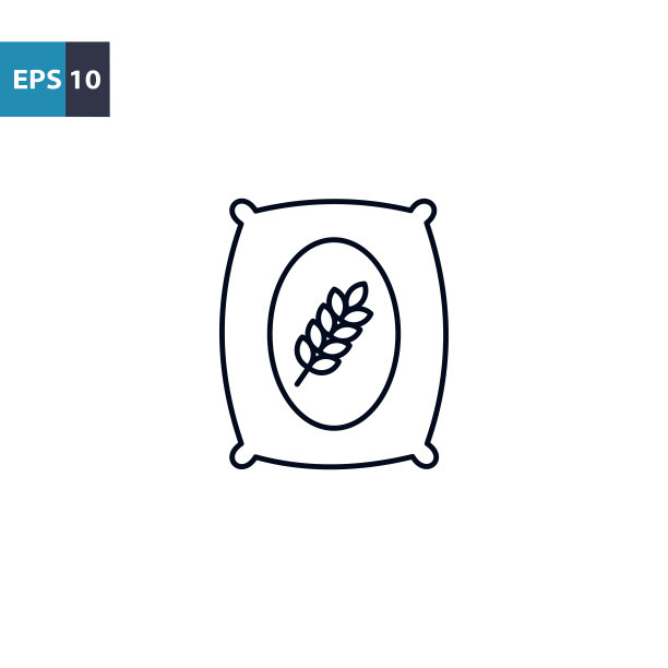 小麦谷物轮廓图标矢量插图图片下载