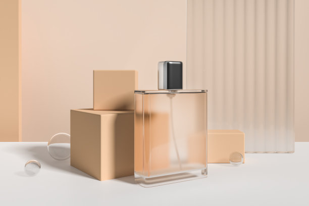 香氛瓶与纸盒，模型为产品介绍图片下载