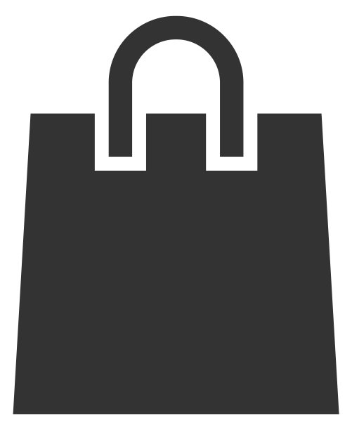 购物袋黑色图标。商店包装符号孤立在白色图片下载