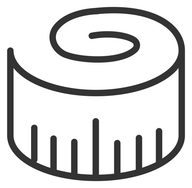 测量带线图标。缝纫工具。裁缝符号孤立在白色图片下载