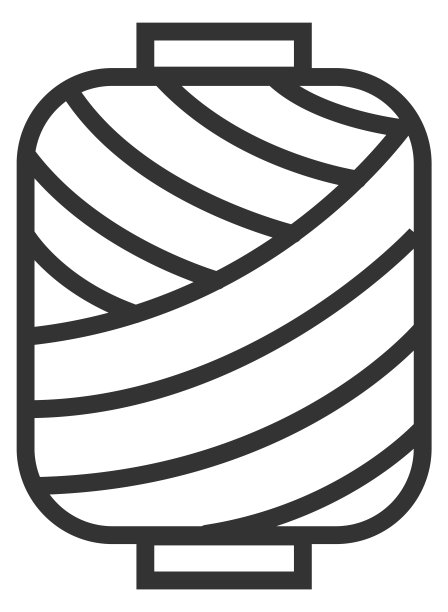 缝纫线滚线图标。线轴符号孤立在白色上图片下载