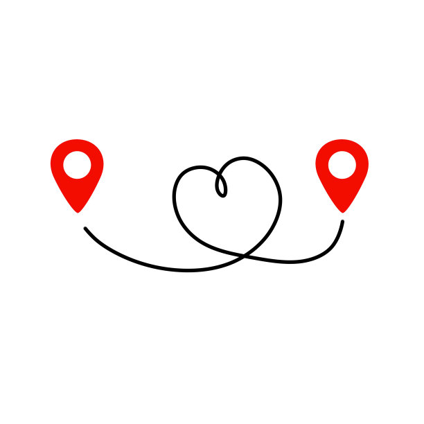 黑色路线跟踪图标。简单的2脚路径图片下载