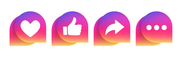 两个语音气泡在3d风格与梯度。社交媒体用户界面图标。喜欢，评论，分享和保存图标。博客概念网站，网页，宣传材料。矢量图图片下载
