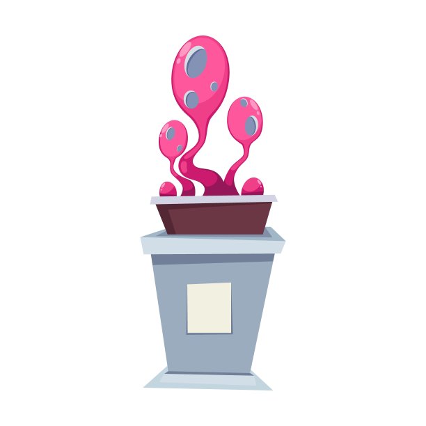 白色背景的现代抽象植物雕塑图片下载