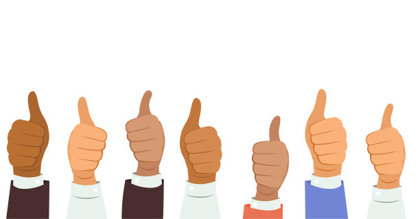 商业人士的双手赞同概念的插图图片下载