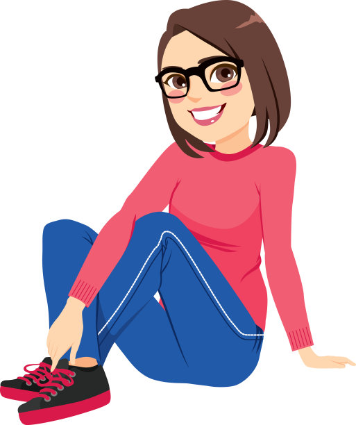 年轻女孩坐着图片下载