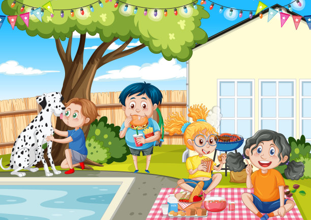 孩子们在后院活动图片下载