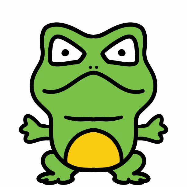 可爱的青蛙在白色背景图片下载
