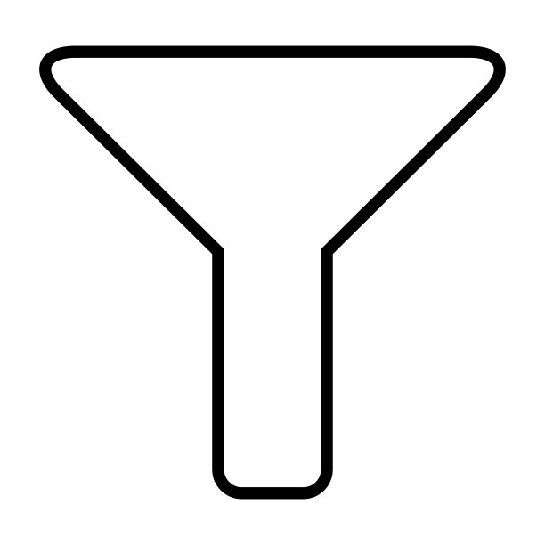 过滤按钮网页形状图标，平面过滤符号，漏斗标志矢量说明图片下载