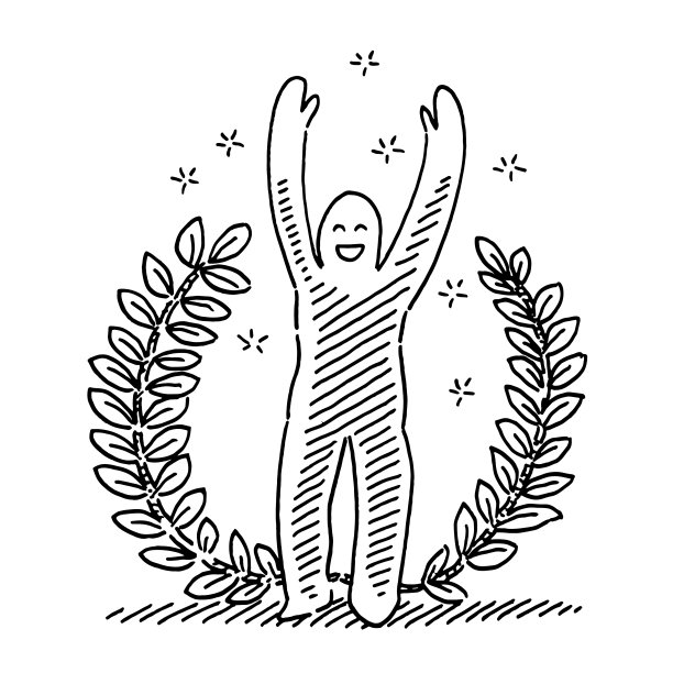 人形赢家姿态绘图图片下载