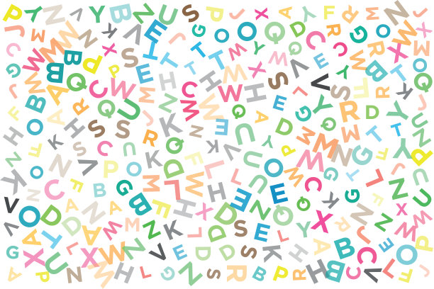 抽象形状概念设计背景。无缝向量模式-不同字母ABC股票插图。抽象的数字背景。矢量插图库存插图图片下载