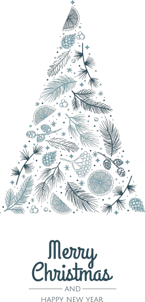 新年贺卡与风格化的圣诞节图片下载