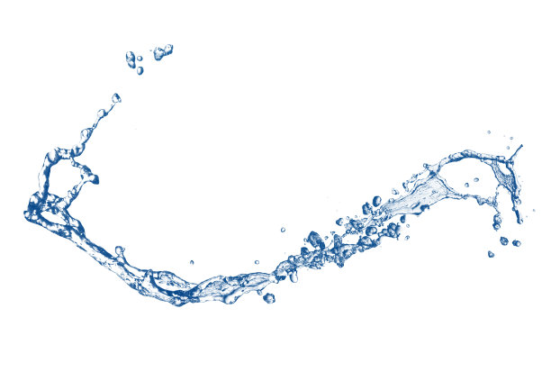 抽象的蓝色水花的三维插图图片下载