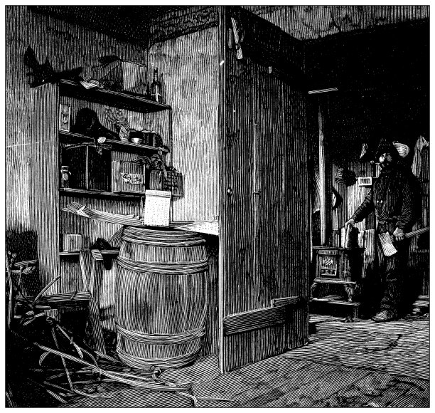 古玩形象:克朗代克淘金热，矿工之家图片下载