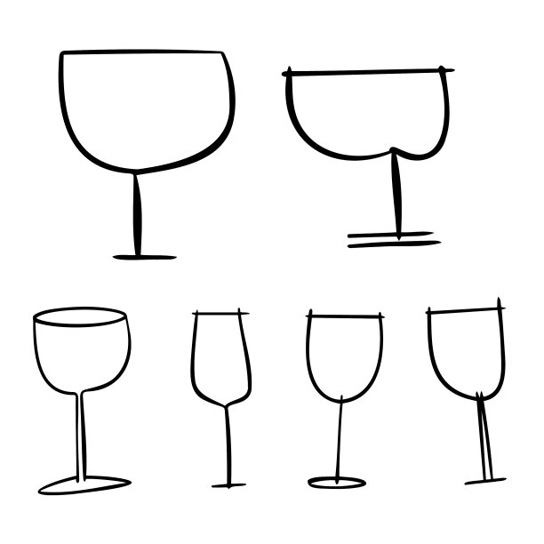 酒杯素描和涂鸦图片下载