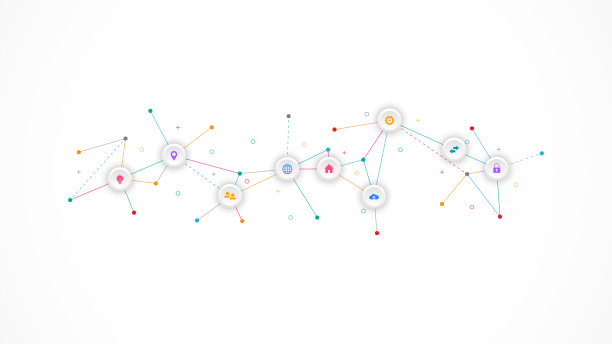 信息技术背景与信息图表元素和平面图标。数字技术、网络连接和通信概念。矢量图图片下载
