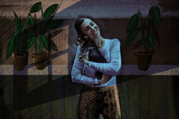 女人和狗之间的真爱图片下载